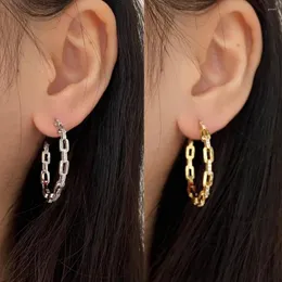 Hoop Earrings HECHENG 1pair Rectangle CZ Ear Rings Wholesale Big Round Gold Silver Color For Women Copper Accessories Jewelry Gifts