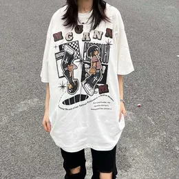 Women's T Shirts Cotton Punk Shirt Women Fashion Summer Hip Hop Streetwear Design Tops Female Casual Loose Harajuku Graphic Aesthetic Tees