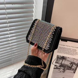 Women's 2023 New Mini Diamond Style sling single-shoulder Crossbody Bag Flash Cute Small Square louisianashop Purses