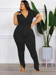 Rastreos de rastrear verão plus size 2 peças conjunto mulheres 5xl Manga curta Top e calça traje magro de roupa sólida por atacado Drop em massa