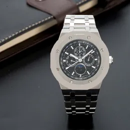 Мужские дизайнерские часы, 41 мм, механические автоматические часы, 6-контактные сапфировые часы с луной, механизм со скользящей застежкой, роскошные деловые наручные часы