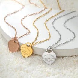 Forever Love Подвесное ожерелье женское модное персиковое сердце
