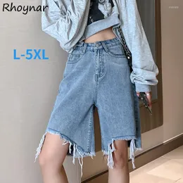 Women's Shorts Women Summer L-5XL Denim Blue Fashion Pockets High Waist Comfortable All-match Holiday Lady Elegant Leisure Kpop Ins