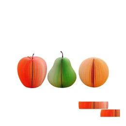Вечеринка для творческой формы фруктов заметки бумага милая яблочная лимонная груша STBerry Memo Pad Sticky School Office Supply T2I52187 Drop Delive DHY4K