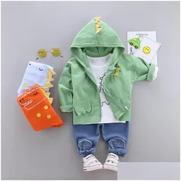 Kleidung Sets Baby Mädchen Designer Kleidung Cartoon Strickjacke Mantel Hinzufügen T-shirt Infant Outfits Kinder Bebes Jogging Anzüge Trainingsanzüge Drop De Dhozu