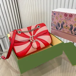 Дизайнерские сумки роскошные женские Сумка через плечо Цветной дизайн Маленькая квадратная сумка с буквенным принтом Выкройка женская сумка Универсальная классическая Кожаная подарочная коробка очень красивая