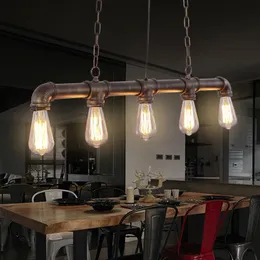 Pendantlampor Loft Vintage Edison Lights Personlig barbelysning Industrial Water Pipe Lamp E27Cafe Lampspendant