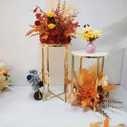 Vases Gold Metal Flower Stands Wedding Table Centerpieces Road Lead Rack Event Party Home Decoration Holder