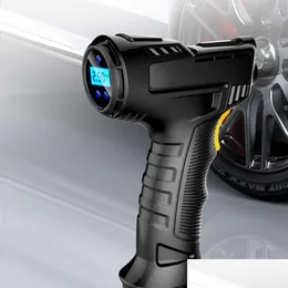 Bil dvr vatten pistol snöskum lance 120w uppladdningsbar bra luftkompressor trådlöst uppblåsbar pump bärbar bildäck inflator digital dhvnq
