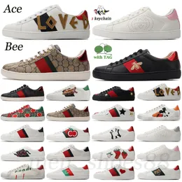 Ace Sneakers Bee Snake Designer Sapatos Plataforma Itália Couro Bordado Tigre Preto Bloqueio Homens Brancos Sapato Andando Casual Treinadores Esportivos EUR 36-45