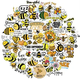 50 Stück niedliche gelbe Bienenaufkleber, inspirierende kleine Tiere, Graffiti für Kinder, Spielzeug, Skateboard, Auto, Motorrad, Fahrrad, Aufkleber, Großhandel