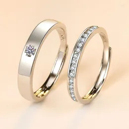 Wedding Rings Rhinestone Couple Set Adjustable Band Sets Engagement H8WF