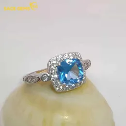 Klusterringar SACE GEMS SOLID 925 Sterling Silver For Women Created Sapphire Gemstone Ring Wedding Engagement Band Fine Jewelry