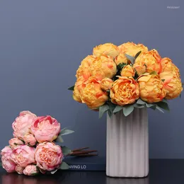 Dekoratif Çiçekler 10 Kafa ile Yapay Şakayık Buketleri ve Bir Çekiş Scorched İç Dekorasyon Düğün