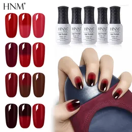 Nail Gel HNM 8ml Red Color Temperature Change UV Polish Semi Permanent Lucky Hybrid Enamel Thermo Varnish Base Top