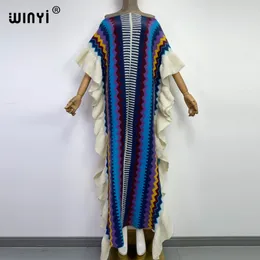 Sukienki swobodne winai drukarnia Rainbow Comfort ciepła zimowa moda wakacyjna sukienka elegancka Afryka Kobiety boho impreza długa 230217