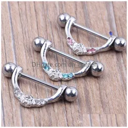 Nippelringe Ring Körper Piercing Modeschmuck 14G 316L Chirurgenstahl Bar Nickel Neues Design Mix 3 Farbe für Frau Drop Deli Dhgarden Dhuol