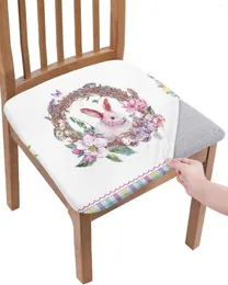 Chair Covers Easter Egg Flower Butterfly Seat Cover Dining Stretch Cushion Slipcover For Home Kitchen Chairs