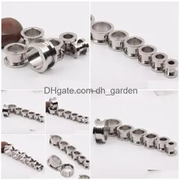 Plugs Tunnels 100Pcs/Lot Mix 210Mm Jewelrystainless Steel Screw Ear Plug Flesh Tunnel Piercing Body Jewelry Drop Delivery Dhgarden Dhocr