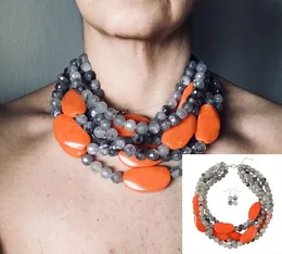 Kedjor kvinnor bohemiska halsband set boho multi lager harts strand collier pärlor afrikaanse ketting nack gåvor