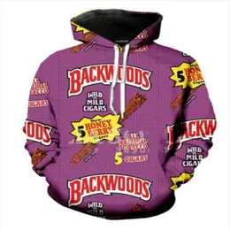 Yeni moda çiftler erkek kadın unisex hd backwoods komik 3d baskı hoodies sweatshirt ceket kazak üstleri rw024233f
