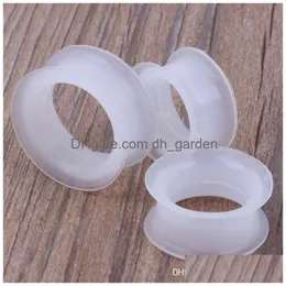 Plugs Tunnels F29 Mix 425Mm 192Pcs Clear Sile Double Flare Flesh Tunnel Ear Plug Body Jewelry Drop Delivery Dhgarden Dhpby