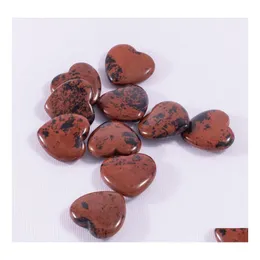 Stone 20Mmx6Mm Heart Statue Carved Decoration Natural Crystal Red Mahagony Quartz Healing Gift Room Ornament Decor Dhseller2010 Drop Dhqn5