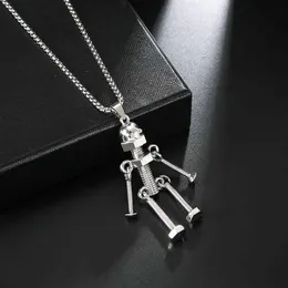 Pendant Necklaces Men's Industrial Style Stainless Steel Necklace For Women Robot Silver Color Jewelry Gifts Party WC059Pendant