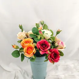 装飾的な花の模倣花ロイヤルローズウェディングデコレーションブーケ家庭用飾りアレンジメントシルク偽り