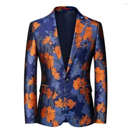 Abiti da uomo Blazer da uomo Moda Colore Cappotto Personalità Stage Performance Suit Stampa Banchetto Affari Tempo libero Per matrimonio