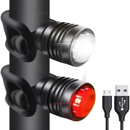 Bike Lights Rear Light Led Head Front Wheel Waterproof Cycling With Battery Bicycle Accessories Lamp Usb Rechargeable 2Pcs