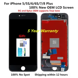 AAA 등급 iPhone 5 6 6S 7 8 Plus LCD 완벽한 3D 터치 스크린 디지타이저 어셈블리 For iPhone 5S 디스플레이 Pantalla