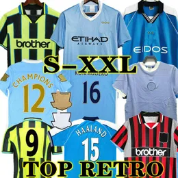 TOURE YAYA BALOTELLI 12 Retro city soccer jerseys 1972 Classic Final 2011 2012 man KUN AGUERO DICKOV TEVEZ HAALAND GOATER 98 99 01 vintage football shirt KOMPANY 88 89