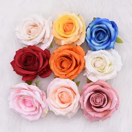 Flores decorativas 5/10pcs 10cm de seda artificial rosa -rosa de casamento decorações de casas decorações artesanais de grinaldas de grinaldas diy