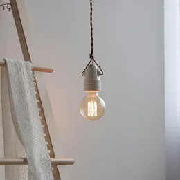 Pendant Lamps Industrial Minimalist Ceramic Lights LED E27 Single Head Small Hanging Lamp Bedroom Bedside Bar Dining Room Balcony Loft