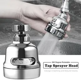 Duschhuvuden Chromium Universal Justering Anti-Splash Munstycke Kök Blomma Sprinkler Tre funktion Vatten Munstycken Pressuriserad kran Bubbler Free Shiping