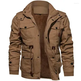 남자 재킷 따뜻한 겨울 양털 재킷 두꺼운 군사 폭격기 전술 S 아웃복 허리 코트 대형 코트 5xl 옷