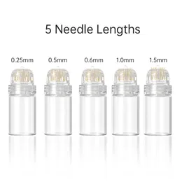 Hydranål 20 stift Micro Needle Derma Stamp Aqua Micro Channel Mesotherapy Meso Roller Gold Needle Fine Touch System 64 stift