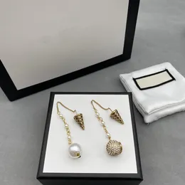 Pearl Designer Charme Ohrringe für Frauen Eiscreme Style Diamond Brief Liebe Modestil Ohrring Schmuckversorgung