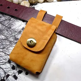 حقائب الخصر Blongk mini حقيبة جلدية حقيقية حزمة حزام صغير مصنوع يدويًا.