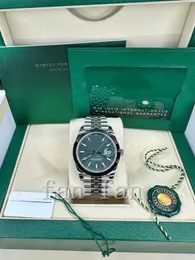 2023 Orologio con movimento automatico QC Datejust 41 Quadrante a bastone con motivo scanalato verde menta Jubilee 126334