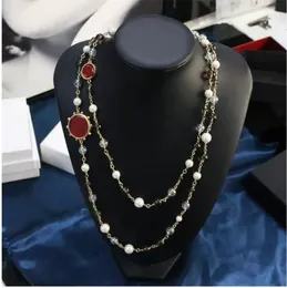 Anhänger Halsketten Luxusschmuck Pullover Kette Mode vielseitige Kleidung hohe Temperament Lange Perlenkette