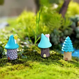 9st Lot Mini Tree Mushroom House Miniature Harts Craft Figurer Fairy Garden Micro Landscaping Decor Home Decoration Accessories228a