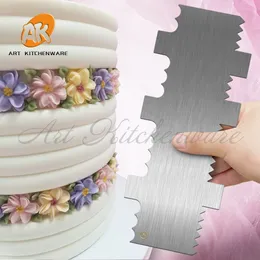 Baking Moulds 10" Butter Cream Smoother Cake Stainless Steel Scraper Chocolate Smoother Spatulas Cake Decorating Molds Baking Tools 230217