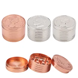 Partihandel 40mm 4Layer Tobacco US Dollars Canadian Dollar Creative Coin Smoke Herb Grinder f￶r r￶kning f￶r r￶kning