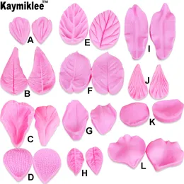 Выпекание формы C211 24pcs/Set Leaf Flowal Letal Silicone Flom Form Form Worthy Decormating Tools Fondant Сахарное растение Gumpaste Chocolate Claymould 230217