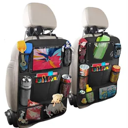 Car Backseat Organizer with Touch Screen Tablet Holder 9 Storage Pockets Kick Mats Car Seat Back Protectors for Kids Toddlers328J