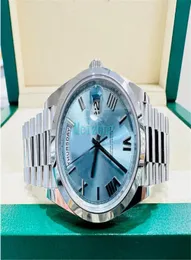 En original 1 till 1 2023 Diver Sport Wristwatch President 40mm Day Date 228206 Platinum Ice Blue Roman Dial Brand New Men's Automatic Watch