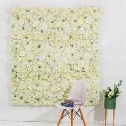 Party Decoration 25x25cm Artificial Wall Wedding Decor Silk Flower Panels Christmas Baby Shower Födelsedag Bakgrund Anpassad