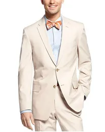 Herrdräkter blazrar 2023 Ankomstanpassad beige män passar för bröllop hackat lapel brudgummen smokar 2st Slim fit groomsmen blazer byxa